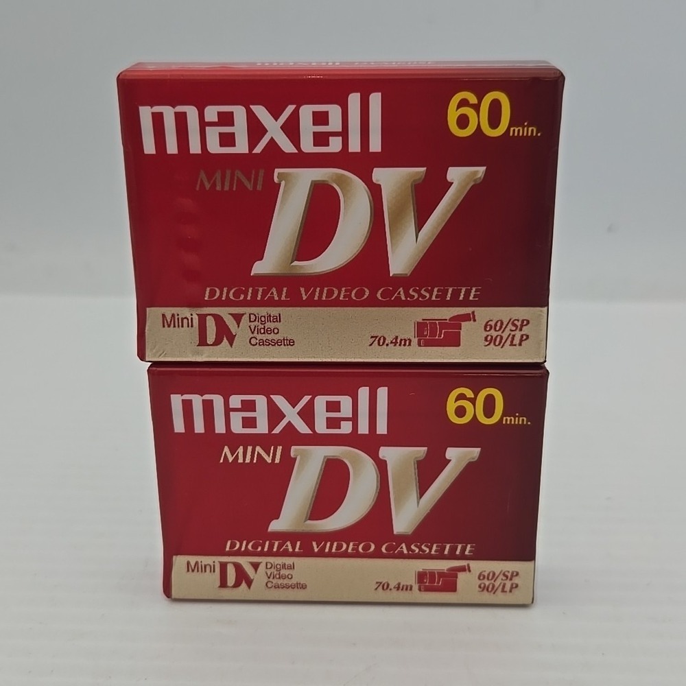 Maxell Mini DV Digital Video Camcorder Cassette Tapes 60 Minutes 2 Pack Blank